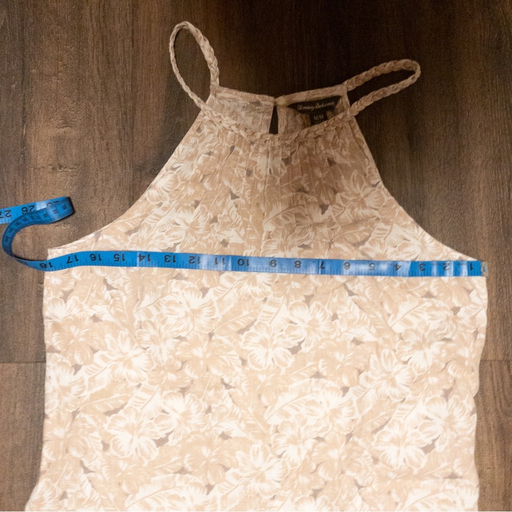 Tommy Bahama Beige Floral Halter Neck Mini Dress - Picture 12 of 15